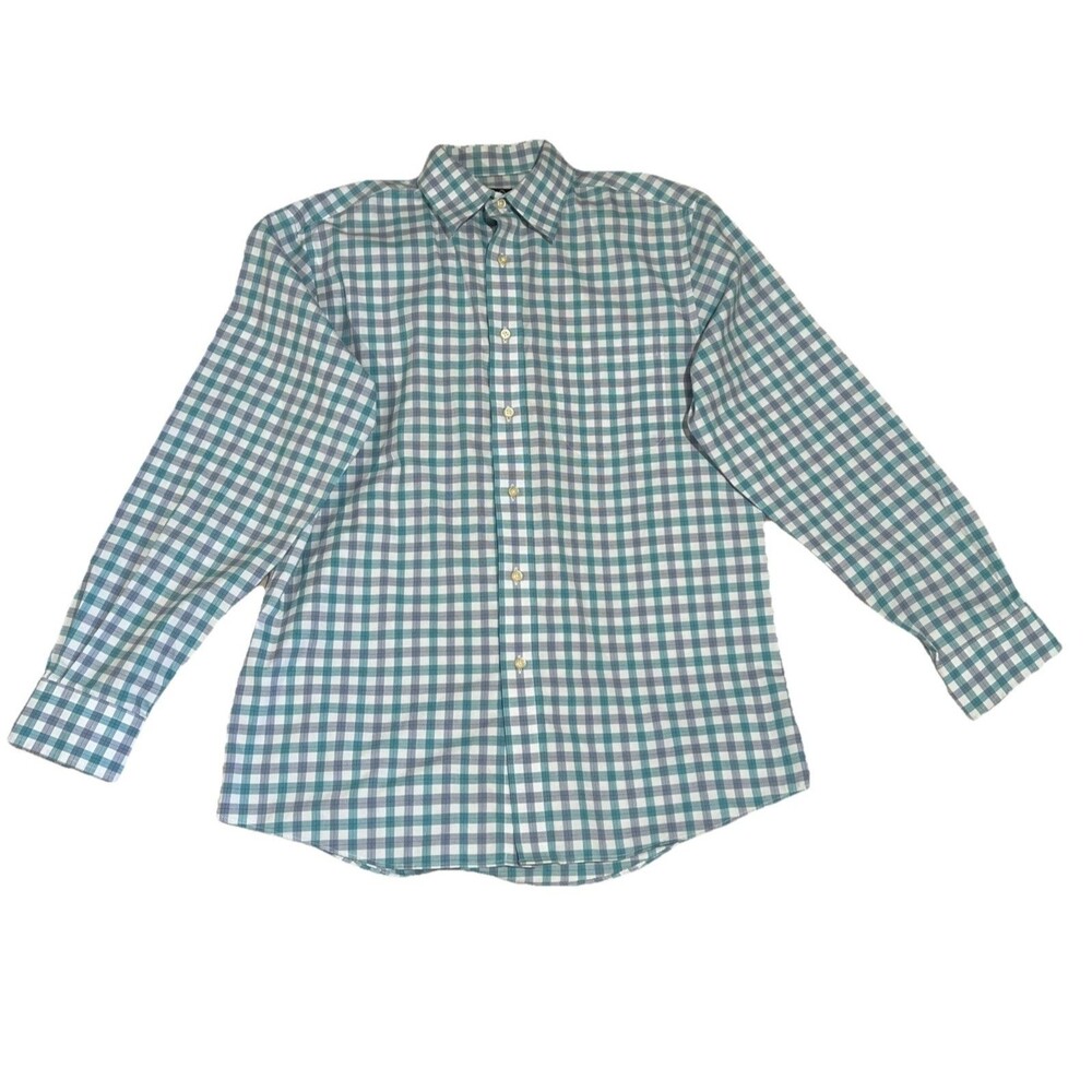 Jos A Bank Travelers Collection Tailored Fit Plaid Button Down Shirt Mens Medium - Picture 3 of 7